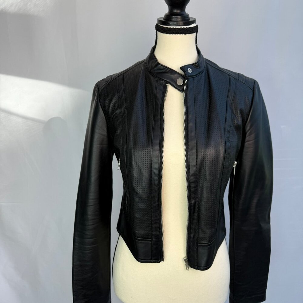 GUESS Chic Black Faux Leather Jacket